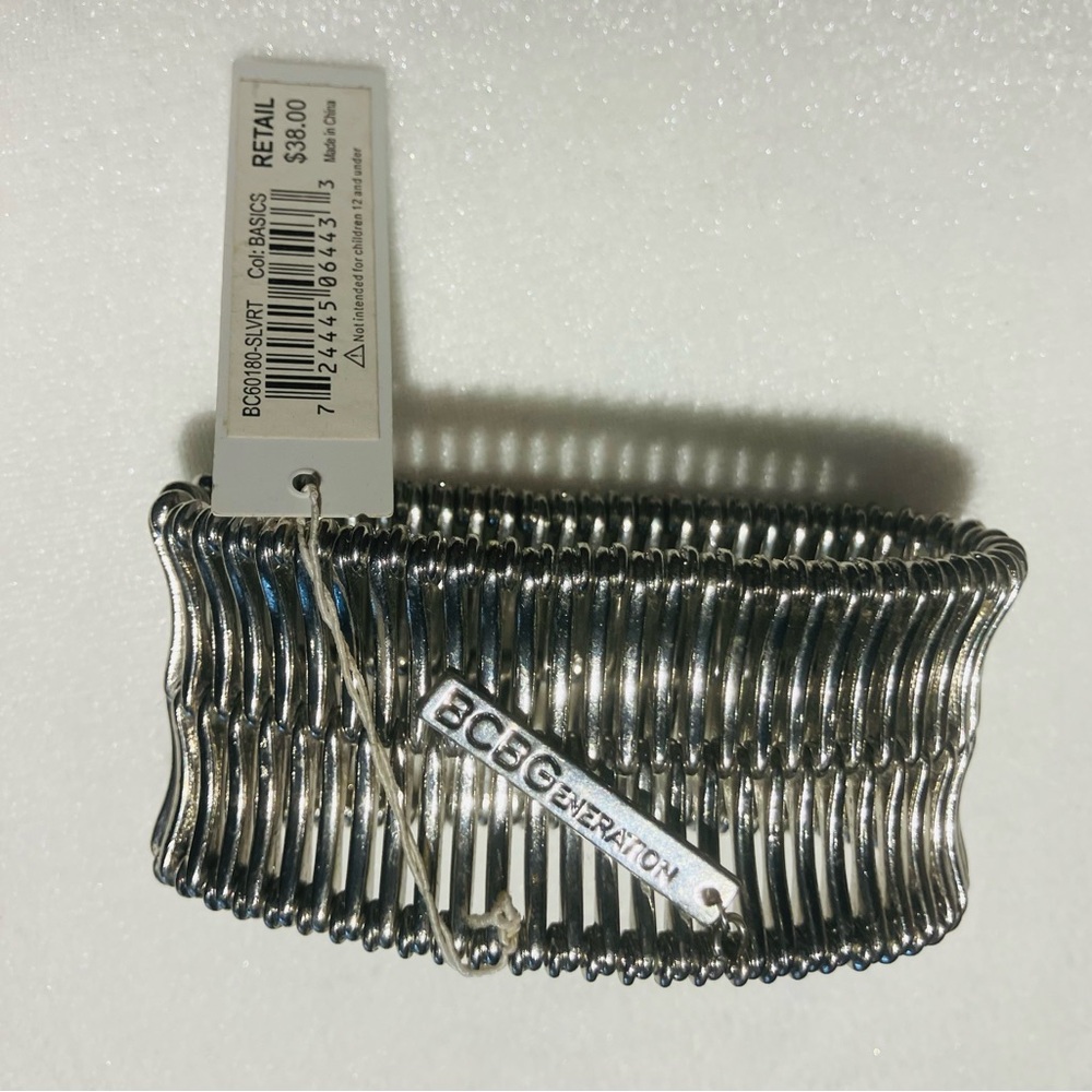 BCBGeneration Silver Toned Stretch Coil Bracelet